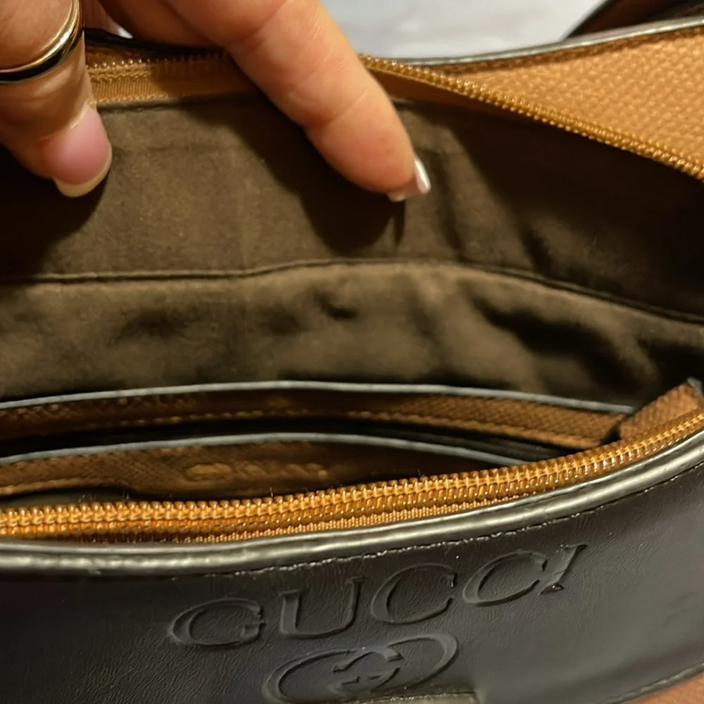 Gucci style bag brown and black with adjustable shoulder strap!! LIKE NEW!! - Picture 15 of 16